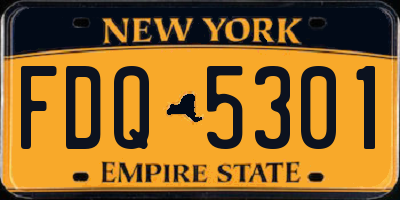 NY license plate FDQ5301