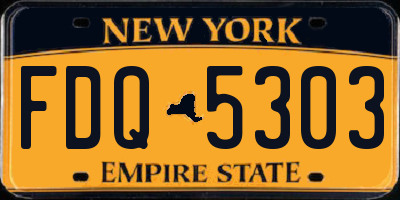 NY license plate FDQ5303