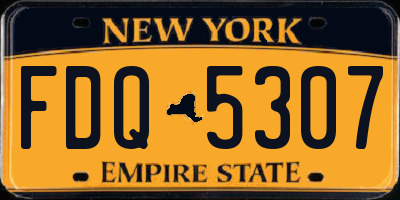 NY license plate FDQ5307