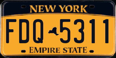 NY license plate FDQ5311