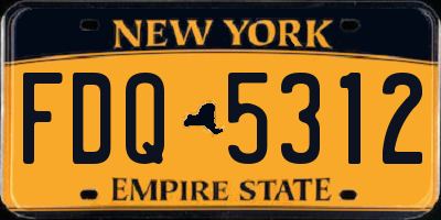 NY license plate FDQ5312