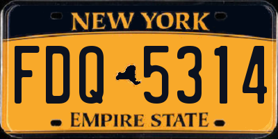 NY license plate FDQ5314