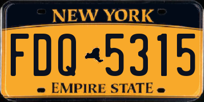 NY license plate FDQ5315