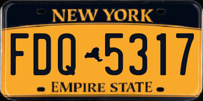 NY license plate FDQ5317