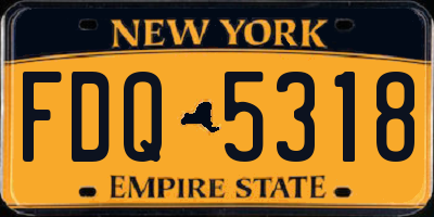 NY license plate FDQ5318