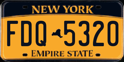 NY license plate FDQ5320