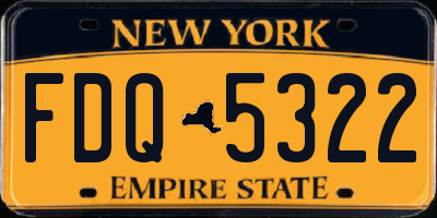 NY license plate FDQ5322