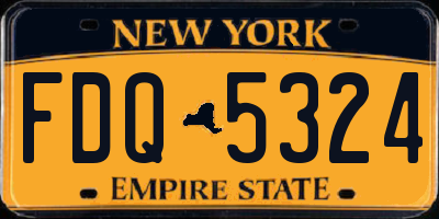 NY license plate FDQ5324