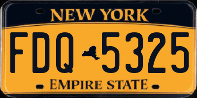 NY license plate FDQ5325
