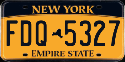 NY license plate FDQ5327