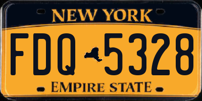 NY license plate FDQ5328