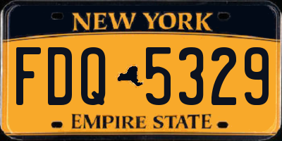 NY license plate FDQ5329