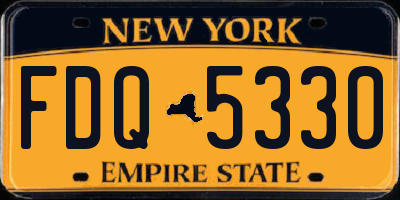 NY license plate FDQ5330