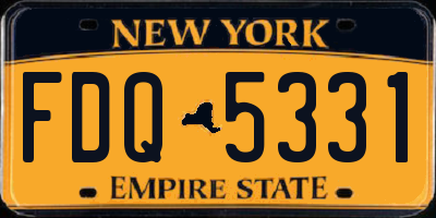 NY license plate FDQ5331