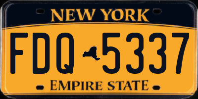 NY license plate FDQ5337