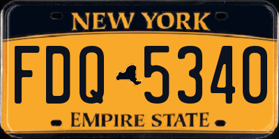 NY license plate FDQ5340