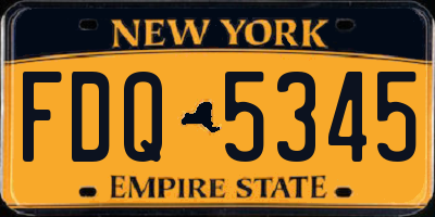 NY license plate FDQ5345