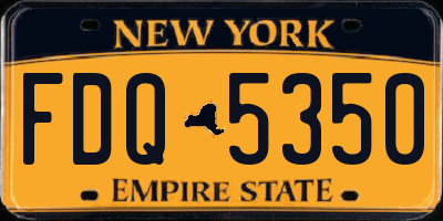 NY license plate FDQ5350