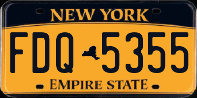 NY license plate FDQ5355