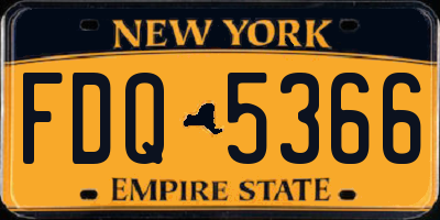 NY license plate FDQ5366