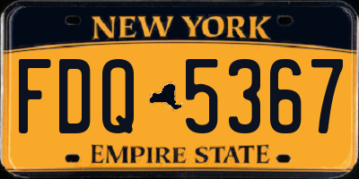 NY license plate FDQ5367