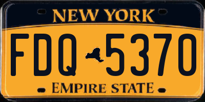 NY license plate FDQ5370