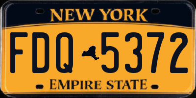 NY license plate FDQ5372