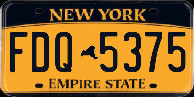 NY license plate FDQ5375