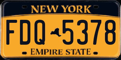 NY license plate FDQ5378