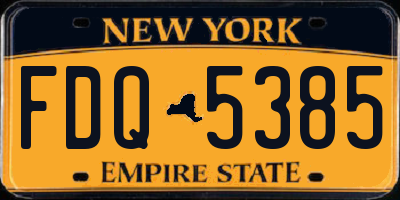 NY license plate FDQ5385