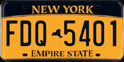 NY license plate FDQ5401