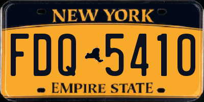 NY license plate FDQ5410