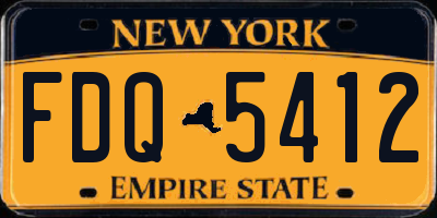 NY license plate FDQ5412