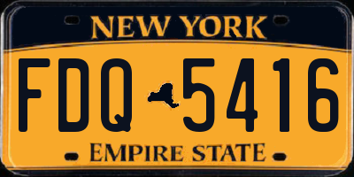 NY license plate FDQ5416