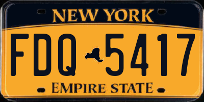NY license plate FDQ5417