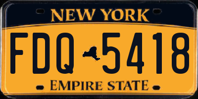 NY license plate FDQ5418