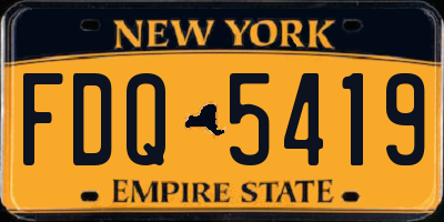 NY license plate FDQ5419