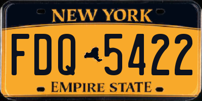 NY license plate FDQ5422