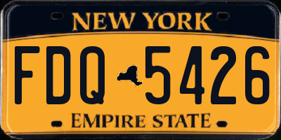 NY license plate FDQ5426