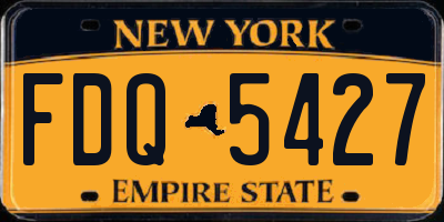 NY license plate FDQ5427