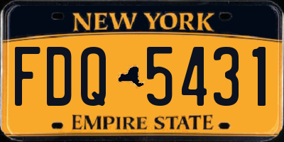 NY license plate FDQ5431