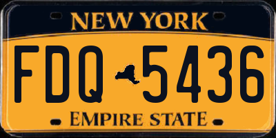 NY license plate FDQ5436
