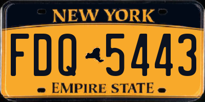 NY license plate FDQ5443