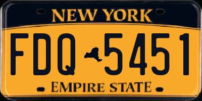 NY license plate FDQ5451