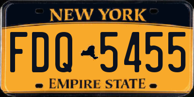 NY license plate FDQ5455