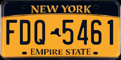 NY license plate FDQ5461
