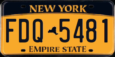 NY license plate FDQ5481