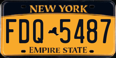 NY license plate FDQ5487
