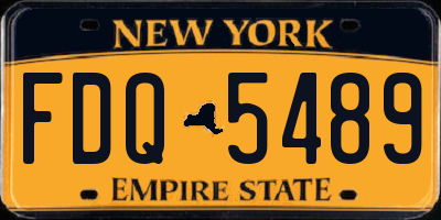NY license plate FDQ5489