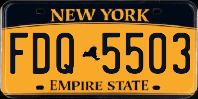 NY license plate FDQ5503